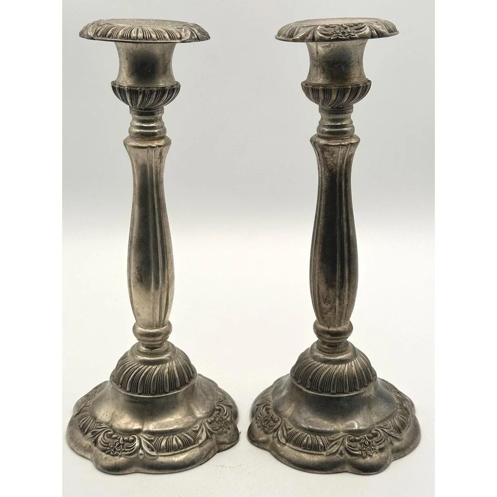 Vintage Godinger Silver Plated Candlestick Holders - Set of 2